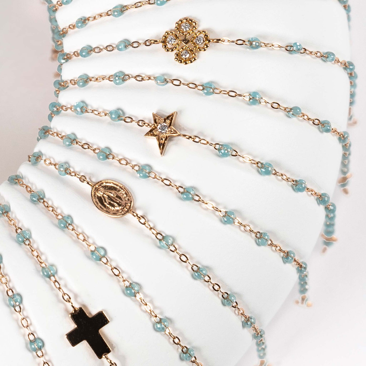 Gigi Clozeau - Classic Gigi Aqua bracelet, Yellow Gold, 5.9"