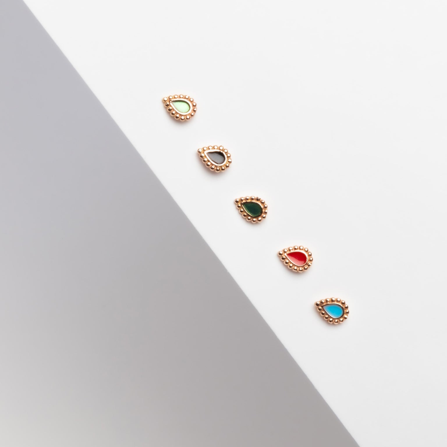Gigi Clozeau - Turquoise Lucky Cashmere Earrings, Yellow Gold
