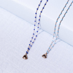 Gigi Clozeau - Lucky Heart Mini Gigi Lapis necklace, Yellow Gold, 15.7"