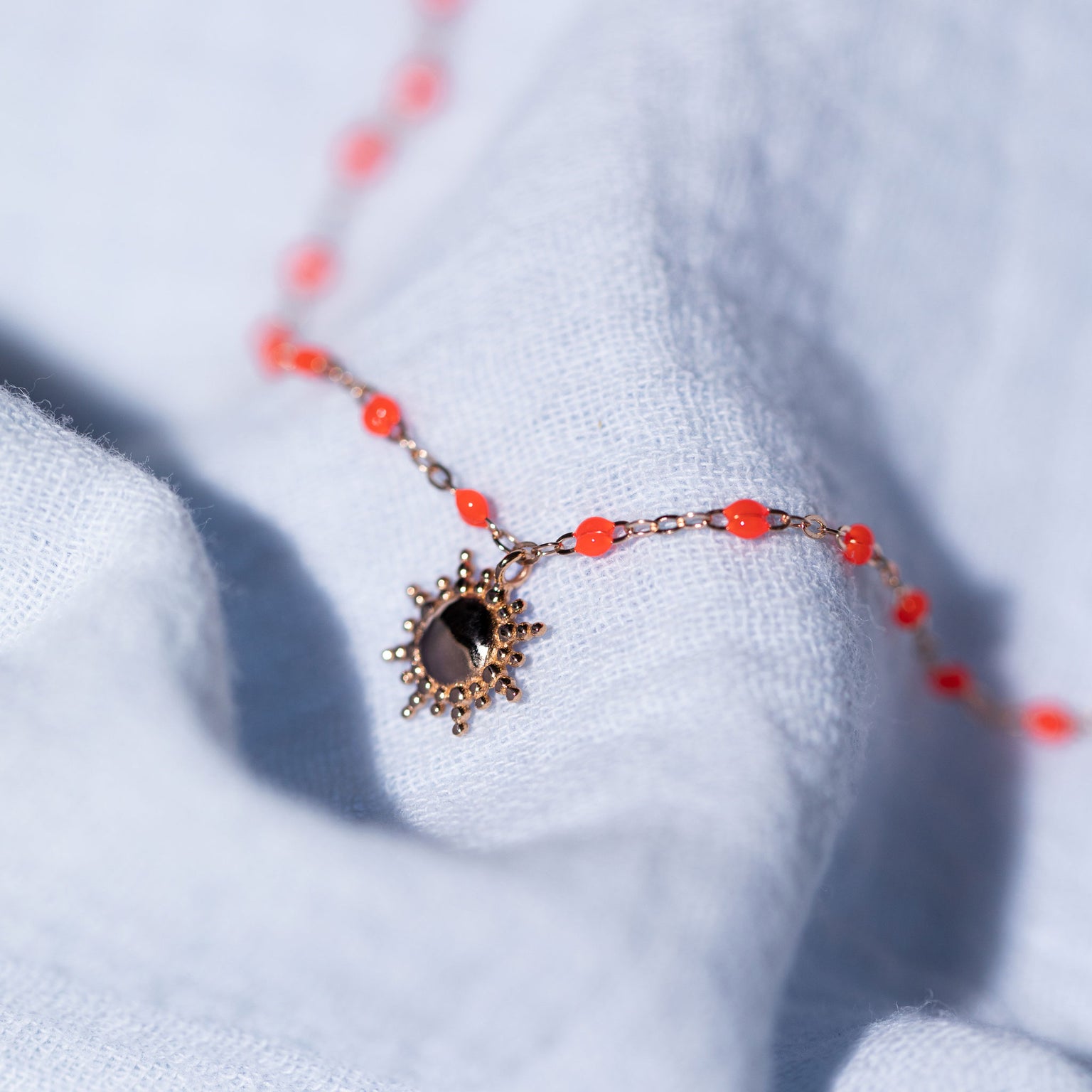 Gigi Clozeau - Sun Classic Gigi Coral bracelet, Rose Gold, 6.7"