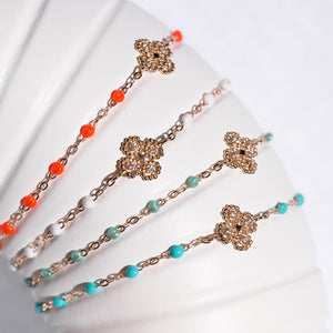 Gigi Clozeau - Lucky Clover Classic Gigi Turquoise Green diamond Bracelet, Yellow Gold, 6.7"