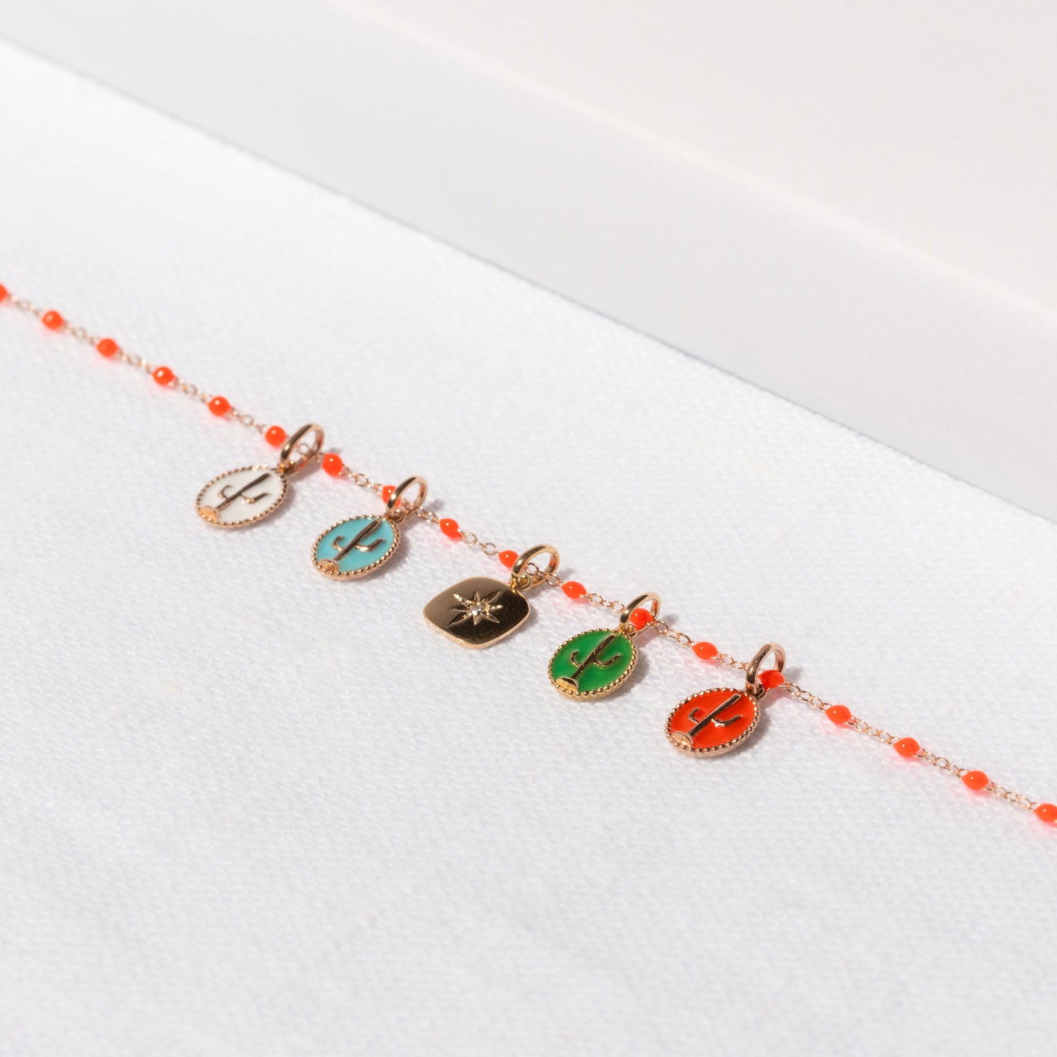 Gigi Clozeau - Cactus Green Resin pendant, Rose Gold