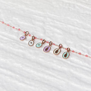 Gigi Clozeau - Madone Lilac Resin pendant, Rose gold