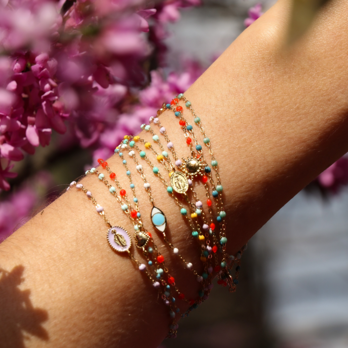 Gigi Clozeau - Classic Gigi Lilac bracelet, Rose Gold, 5.9"