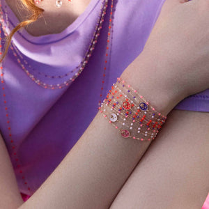 Gigi Clozeau - Baby Pink Rose Bracelet, Yellow Gold, 6.7"