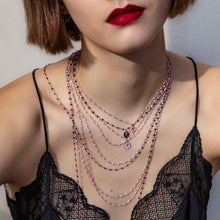 Gigi Clozeau - Classic Gigi Fuchsia necklace, Rose Gold, 17.7"