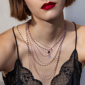 Gigi Clozeau - Classic Gigi Fuchsia necklace, Rose Gold, 17.7"