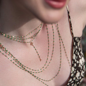 Gigi Clozeau - Classic Gigi Mint Necklace, Rose Gold, 17.7"