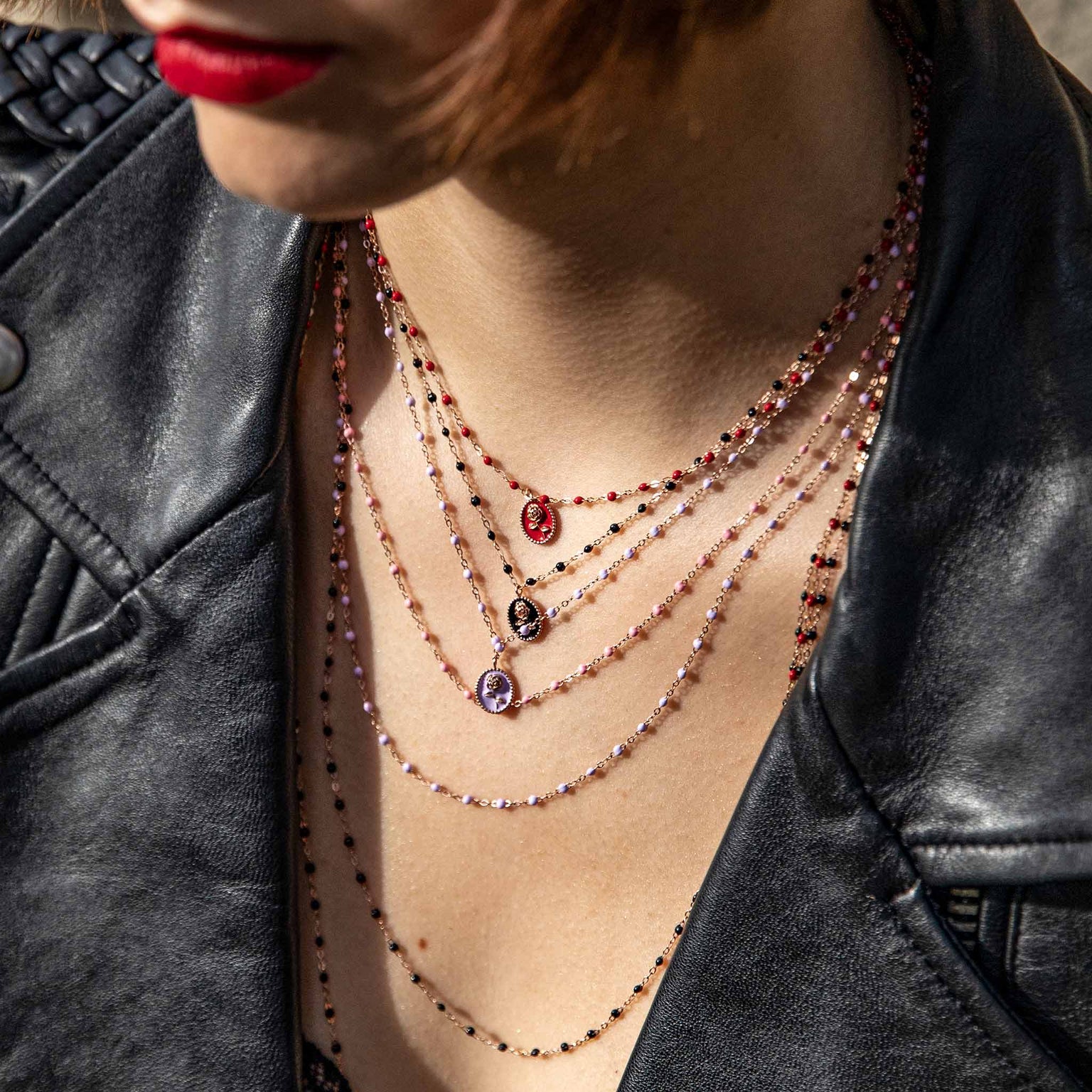 Gigi Clozeau - Poppy Rose Necklace, Yellow Gold, 16.5"