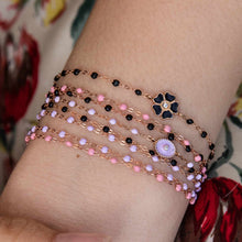 Gigi Clozeau - Flower Classic Gigi Black diamond bracelet, Rose Gold, 6.7"