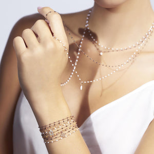 Gigi Clozeau - Lucky Clover Classic Gigi Quartz diamond Bracelet, Rose Gold, 6.7"