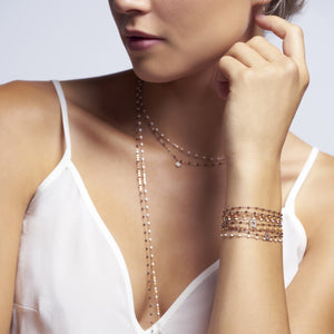 Gigi Clozeau - Lucky Clover Classic Gigi Quartz diamond Bracelet, Rose Gold, 6.7"