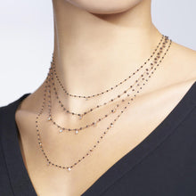 Gigi Clozeau - Mini Gigi Black necklace, Rose Gold 1 Diamond, 15.7"