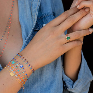 Gigi Clozeau - Classic Gigi Blue bracelet, Yellow Gold, 6.7"