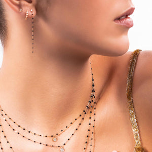 Gigi Clozeau - Mini Gigi Party Black diamond earrings, Rose Gold
