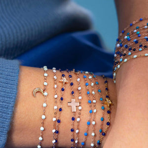 Gigi Clozeau - Classic Gigi Baby Blue bracelet, Yellow Gold, 6.7"