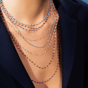 Gigi Clozeau - Classic Gigi Blue necklace, Rose Gold, 16.5"