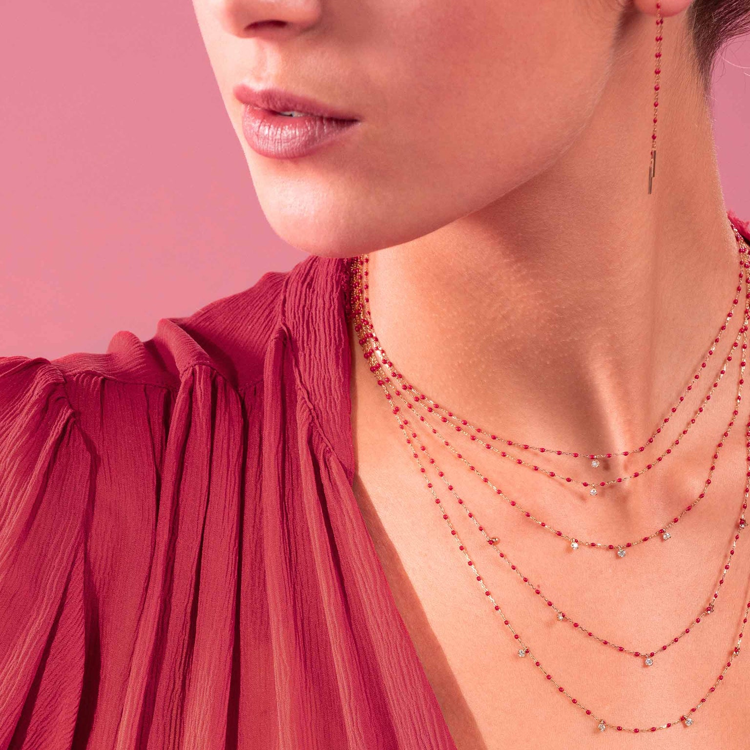 Gigi Clozeau - Mini Gigi Poppy earrings, Rose Gold