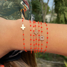 Gigi Clozeau - Lucky Clover Classic Gigi Coral diamond Bracelet, Rose Gold, 6.7"