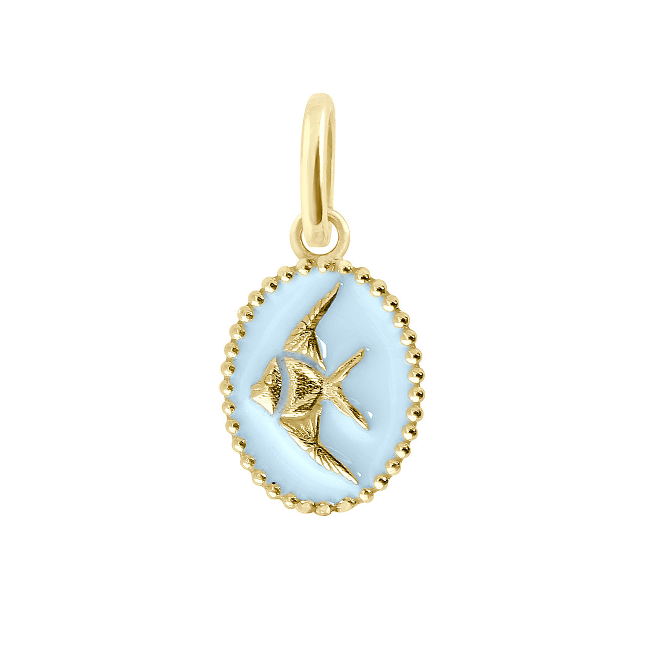 Gigi Clozeau - Baby Blue Angelfish Pendant, Yellow Gold