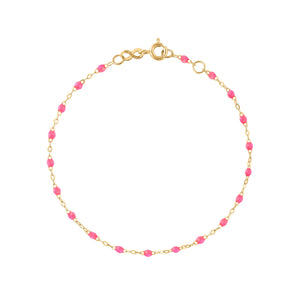 Gigi Clozeau - Baby Classic Gigi Pink bracelet, Yellow Gold, 5.1"