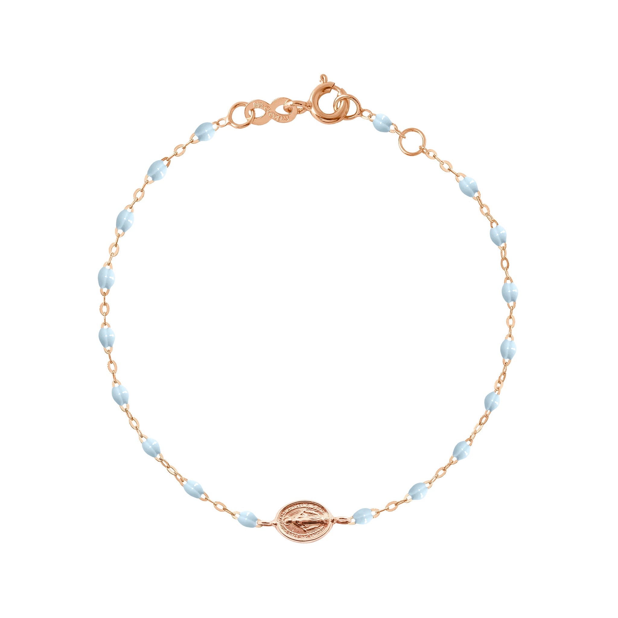 Gigi Clozeau - Baby Madone Charm Classic Gigi Baby Blue bracelet, Rose Gold, 5.1"