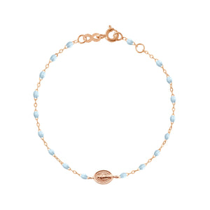 Gigi Clozeau - Baby Madone Charm Classic Gigi Baby Blue bracelet, Rose Gold, 5.1"