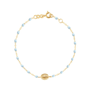 Gigi Clozeau - Baby Madone Charm Classic Gigi Baby Blue bracelet, Yellow Gold, 5.1"