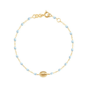 Gigi Clozeau - Baby Madone Charm Classic Gigi Baby Blue bracelet, Yellow Gold, 5.1"