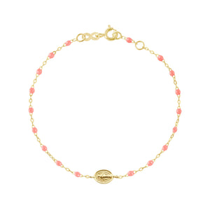 Gigi Clozeau - Baby Madone Charm Classic Gigi Fuchsia bracelet, Yellow Gold, 5.1"