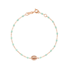 Gigi Clozeau - Baby Madone Charm Classic Gigi Jade bracelet, Rose Gold, 5.1"
