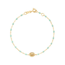 Gigi Clozeau - Baby Madone Charm Classic Gigi Jade bracelet, Yellow Gold, 5.1"