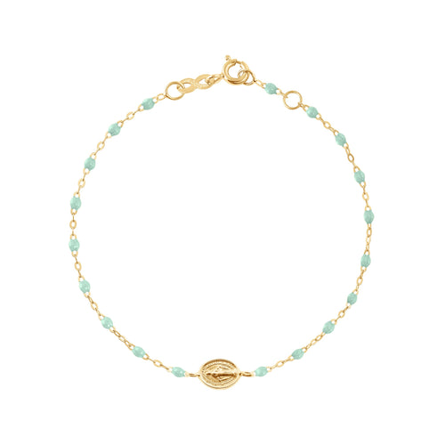 Gigi Clozeau - Baby Madone Charm Classic Gigi Jade bracelet, Yellow Gold, 5.1
