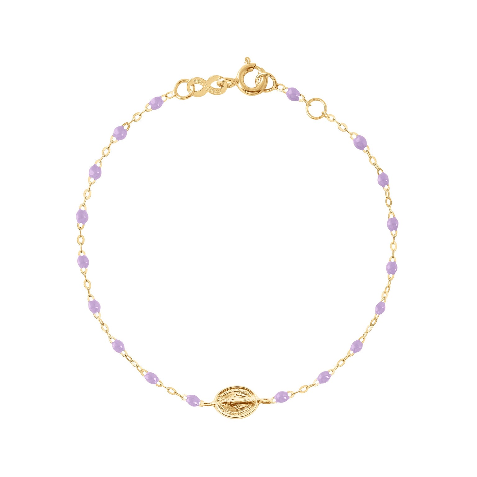 Gigi Clozeau - Baby Madone Charm Classic Gigi Lilac bracelet, Yellow Gold, 5.1"