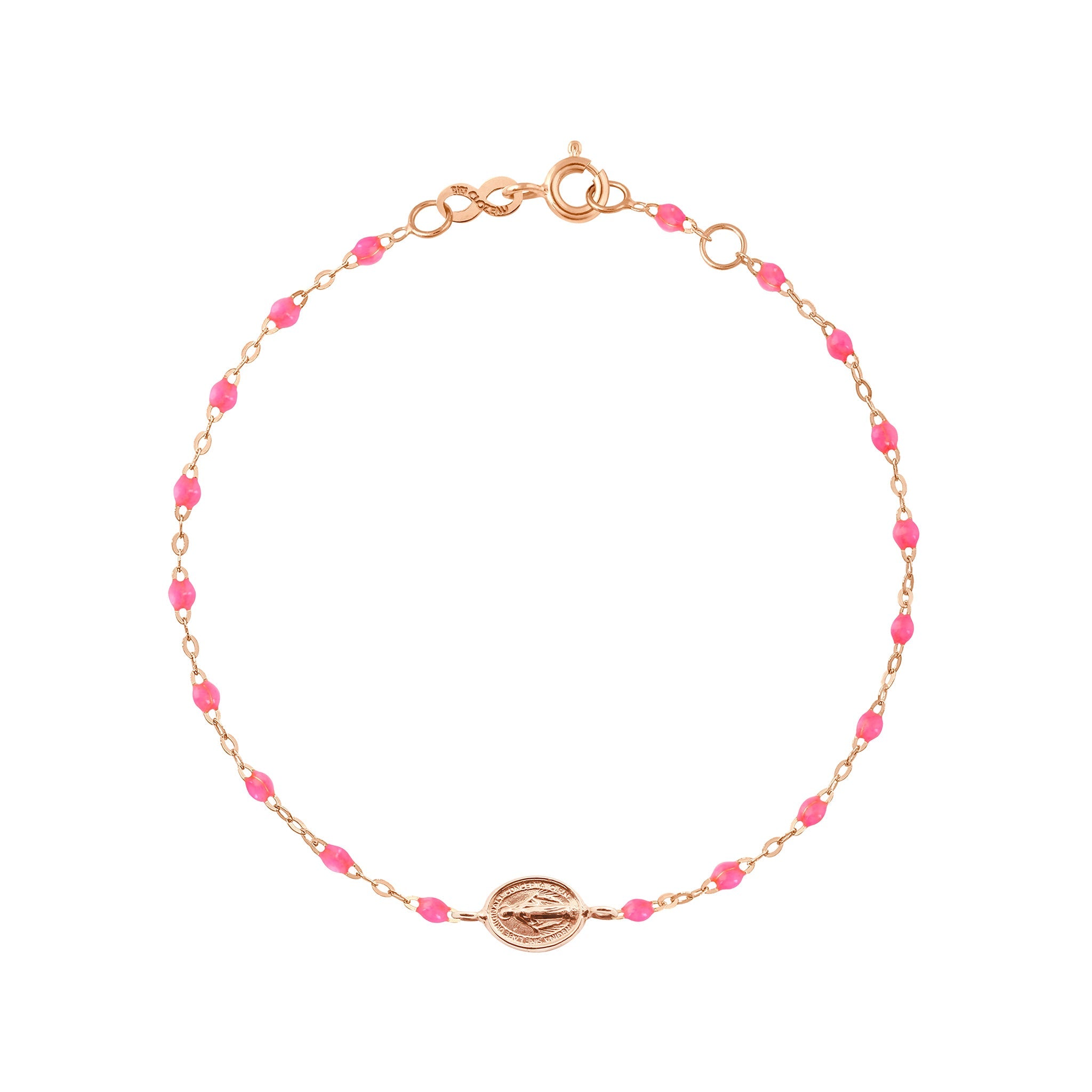 Gigi Clozeau - Baby Madone Charm Classic Gigi Pink bracelet, Rose Gold, 5.1"