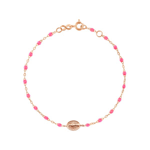 Gigi Clozeau - Baby Madone Charm Classic Gigi Pink bracelet, Rose Gold, 5.1"