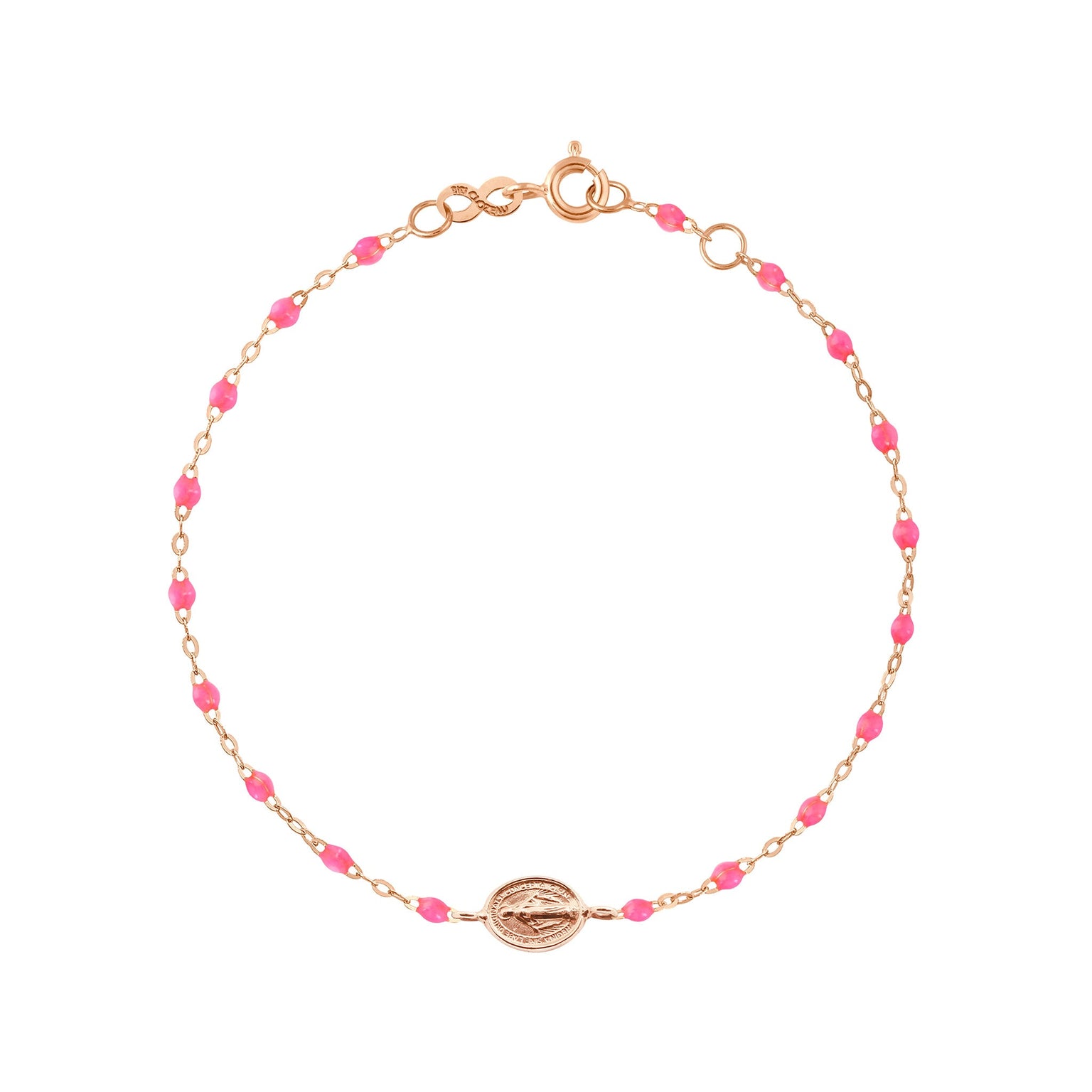 Gigi Clozeau - Baby Madone Charm Classic Gigi Pink bracelet, Rose Gold, 5.1"