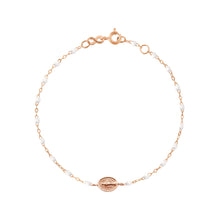 Gigi Clozeau - Baby Madone Charm Classic Gigi White bracelet, Rose Gold, 5.1"