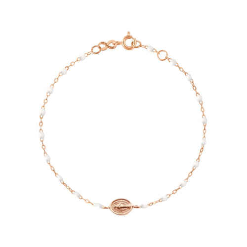 Gigi Clozeau - Baby Madone Charm Classic Gigi White bracelet, Rose Gold, 5.1