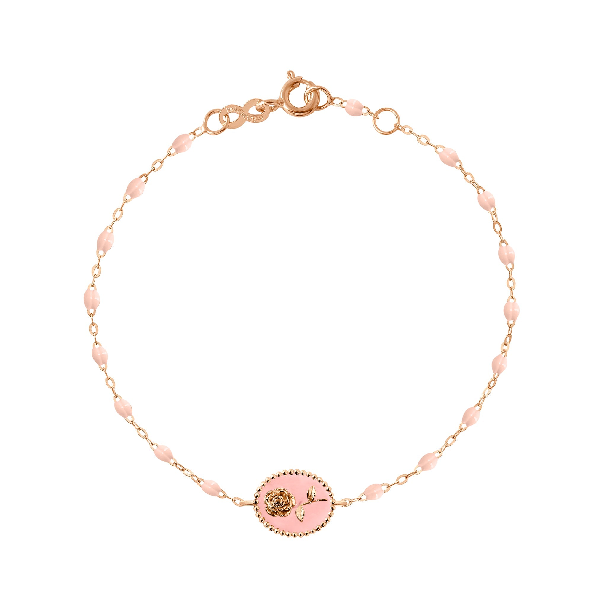 Gigi Clozeau - Baby Pink Rose Bracelet, Rose Gold, 6.7"