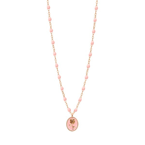Gigi Clozeau - Baby Pink Rose Necklace, Rose Gold, 16.5"