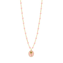 Gigi Clozeau - Baby Pink Rose Necklace, Yellow Gold, 16.5"