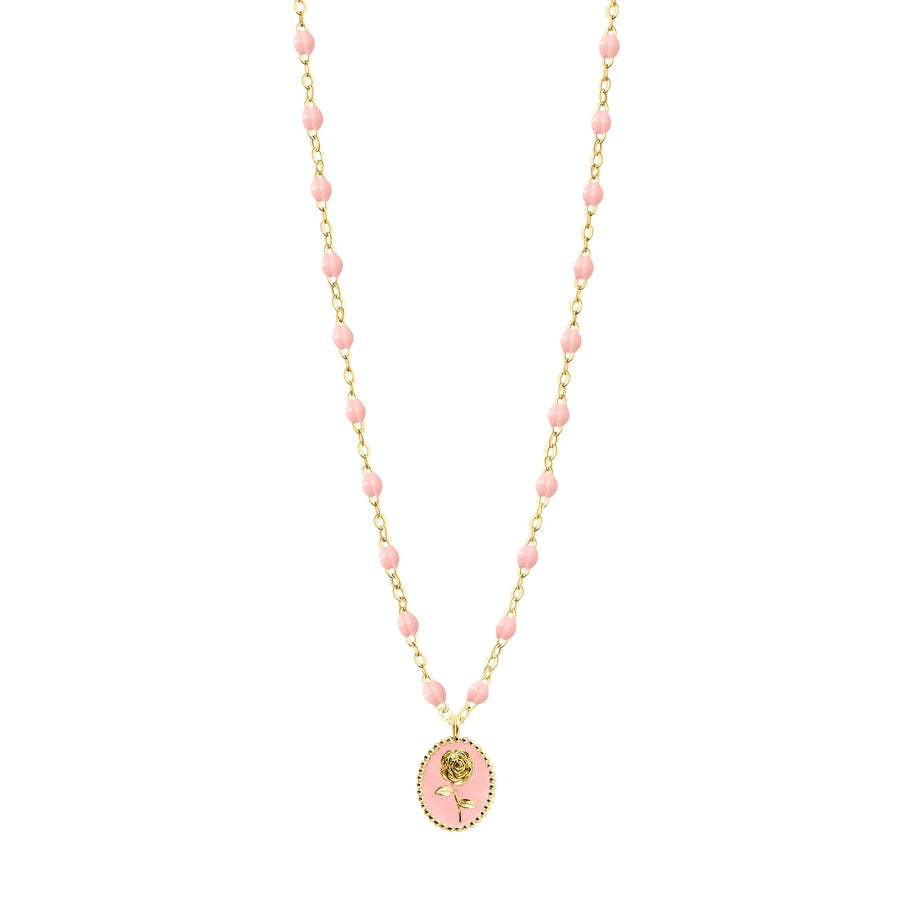 Gigi Clozeau - Baby Pink Rose Necklace, Yellow Gold, 16.5