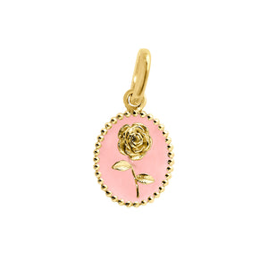 Gigi Clozeau - Baby Pink Rose Pendant, Yellow Gold