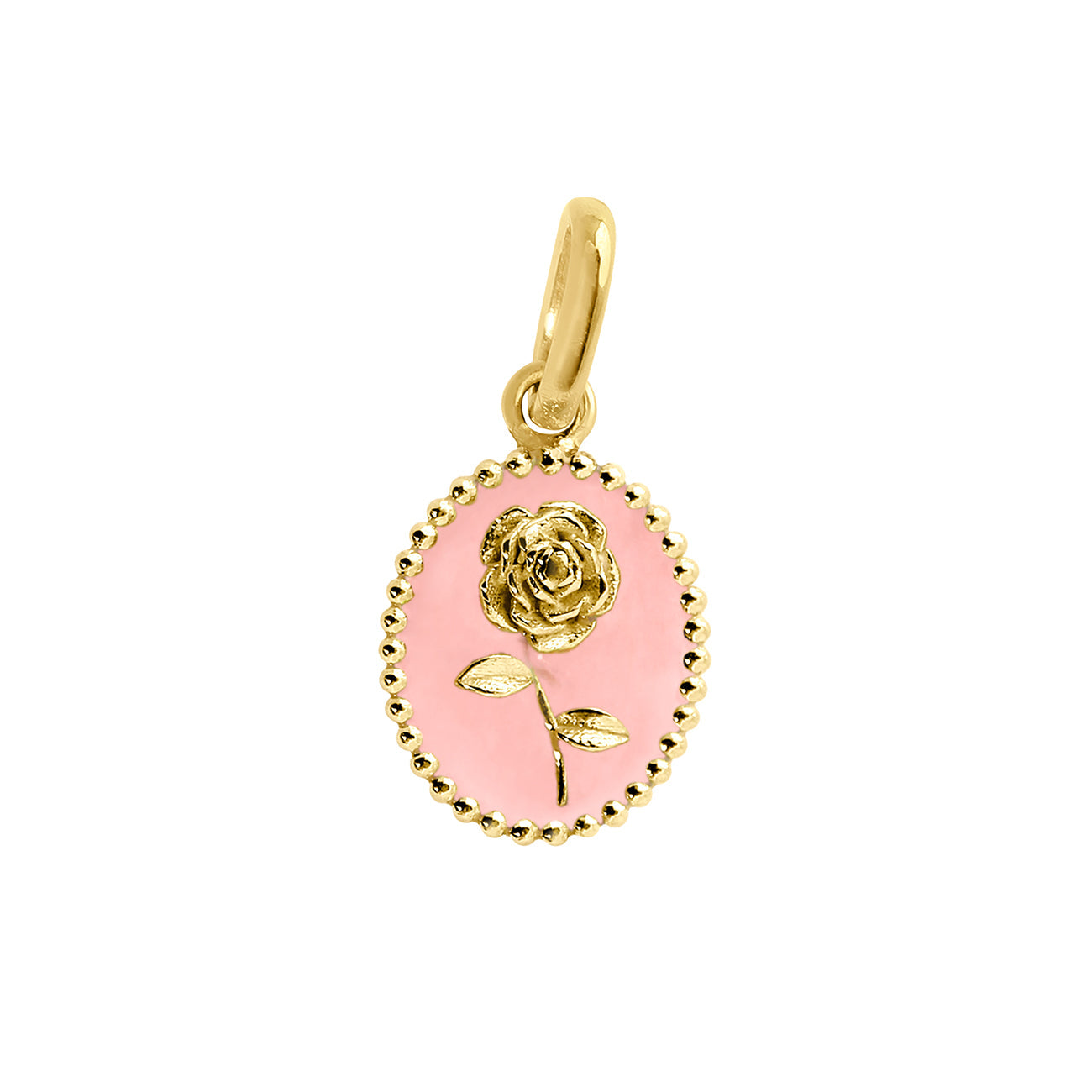 Gigi Clozeau - Baby Pink Rose Pendant, Yellow Gold