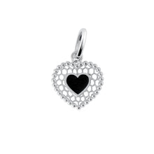 Gigi Clozeau - Black Lace Heart Pendant, White Gold