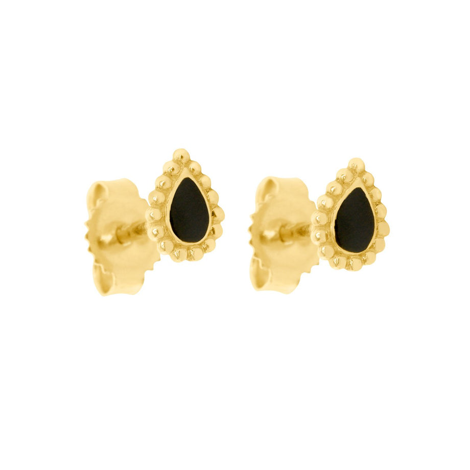 Gigi Clozeau - Black Lucky Cashmere Earrings, Yellow Gold