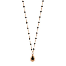 Gigi Clozeau - Black Mini Lucky Cashmere Necklace, Rose Gold, 16.5"