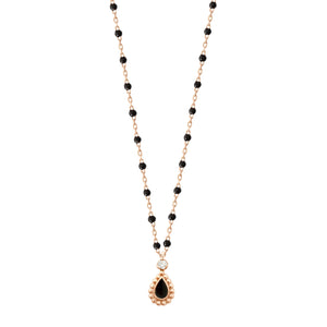 Gigi Clozeau - Black Mini Lucky Cashmere Necklace, Rose Gold, 16.5"