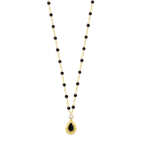 Gigi Clozeau - Black Mini Lucky Cashmere Necklace, Yellow Gold, 16.5